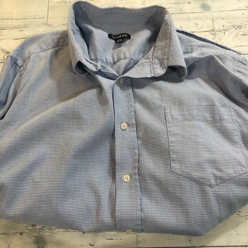 George Blue Casual Button Down Shirt with Classic Collar